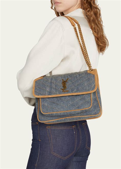 ysl denim shoulder bag|ysl shoulder bag sale.